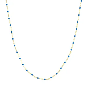 14K Yellow Gold Enamel Bead Piatto Necklaces