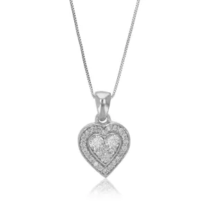 1/6 cttw Lab Grown Diamond Composite Heart Pendant in Silver