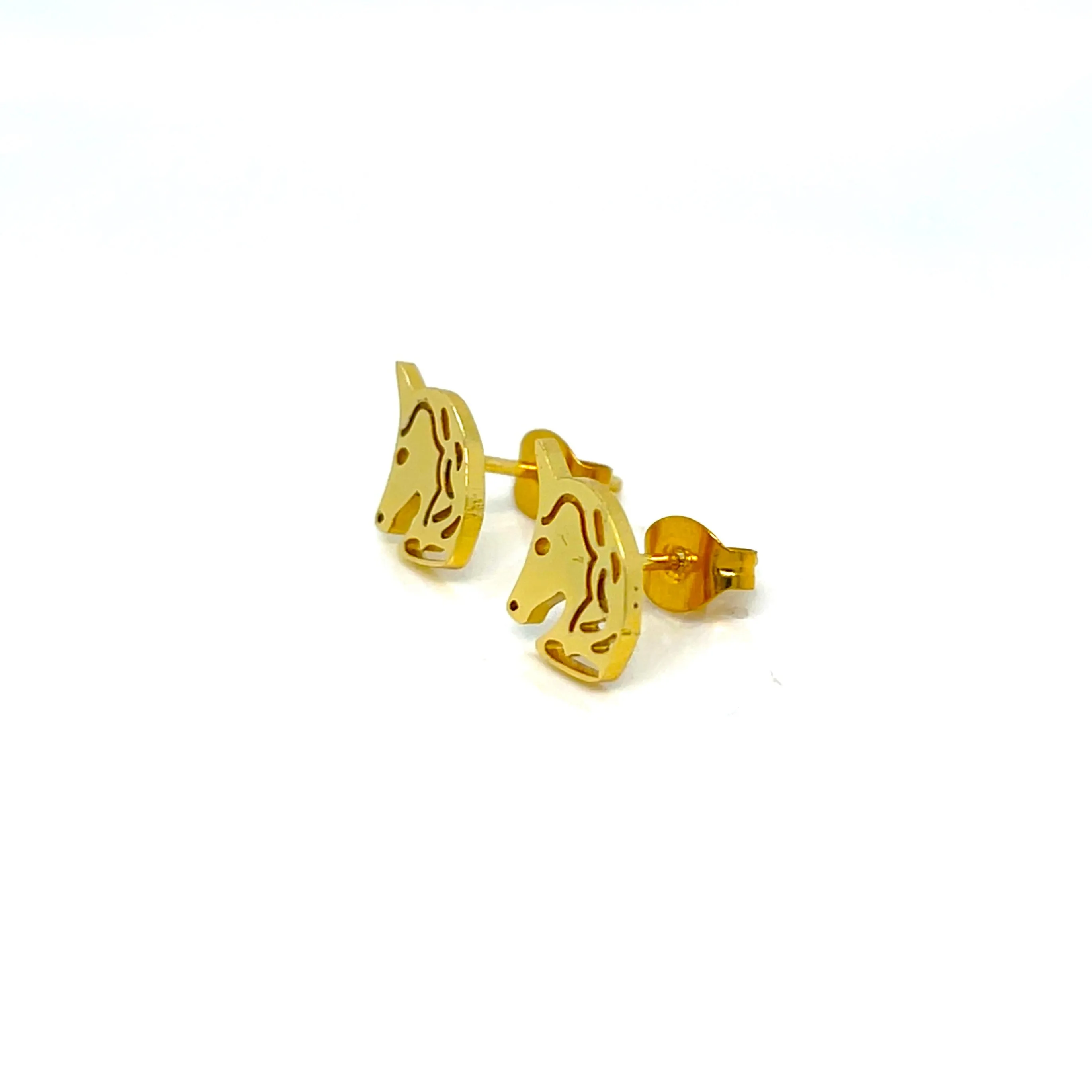 18k Gold Plated Fancy Stainless Steel Fashionable Unicorn Necklace & Earrings Set