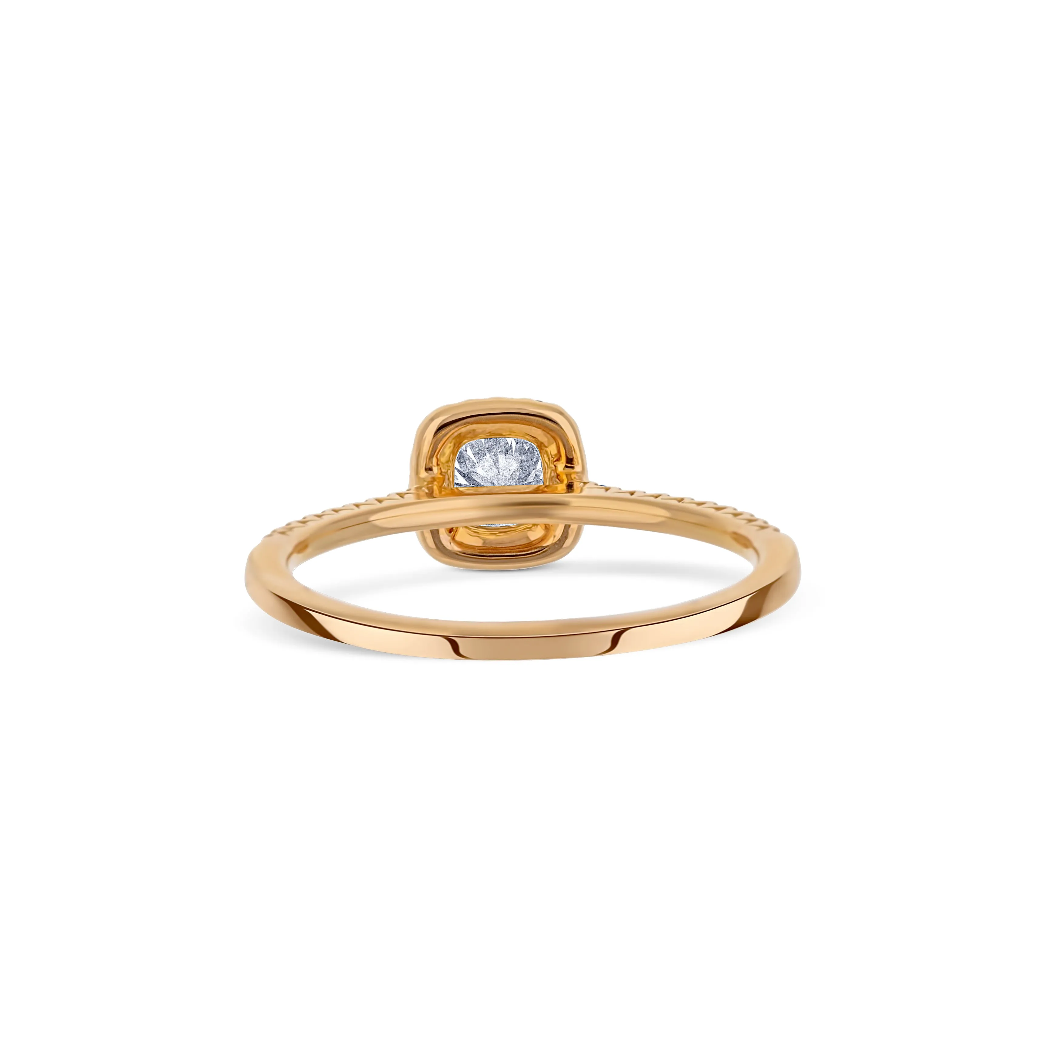 18K Rose Gold Round Diamond Halo Engagement Ring