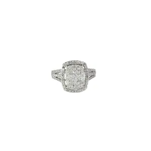 18k white gold 1.00ct G SI1 Round  Diamond Pave set ring