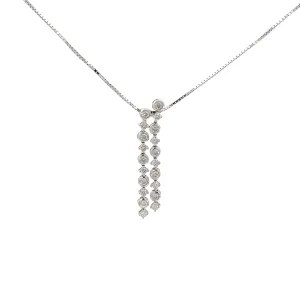 18k white gold .70ct GVS2 Round  Diamond Dangle Necklace