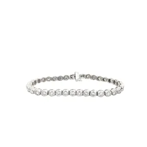 18K WHITE GOLD 7CT HVS2  36 ROUND DIAMOND BEZEL SETTING BRACELET