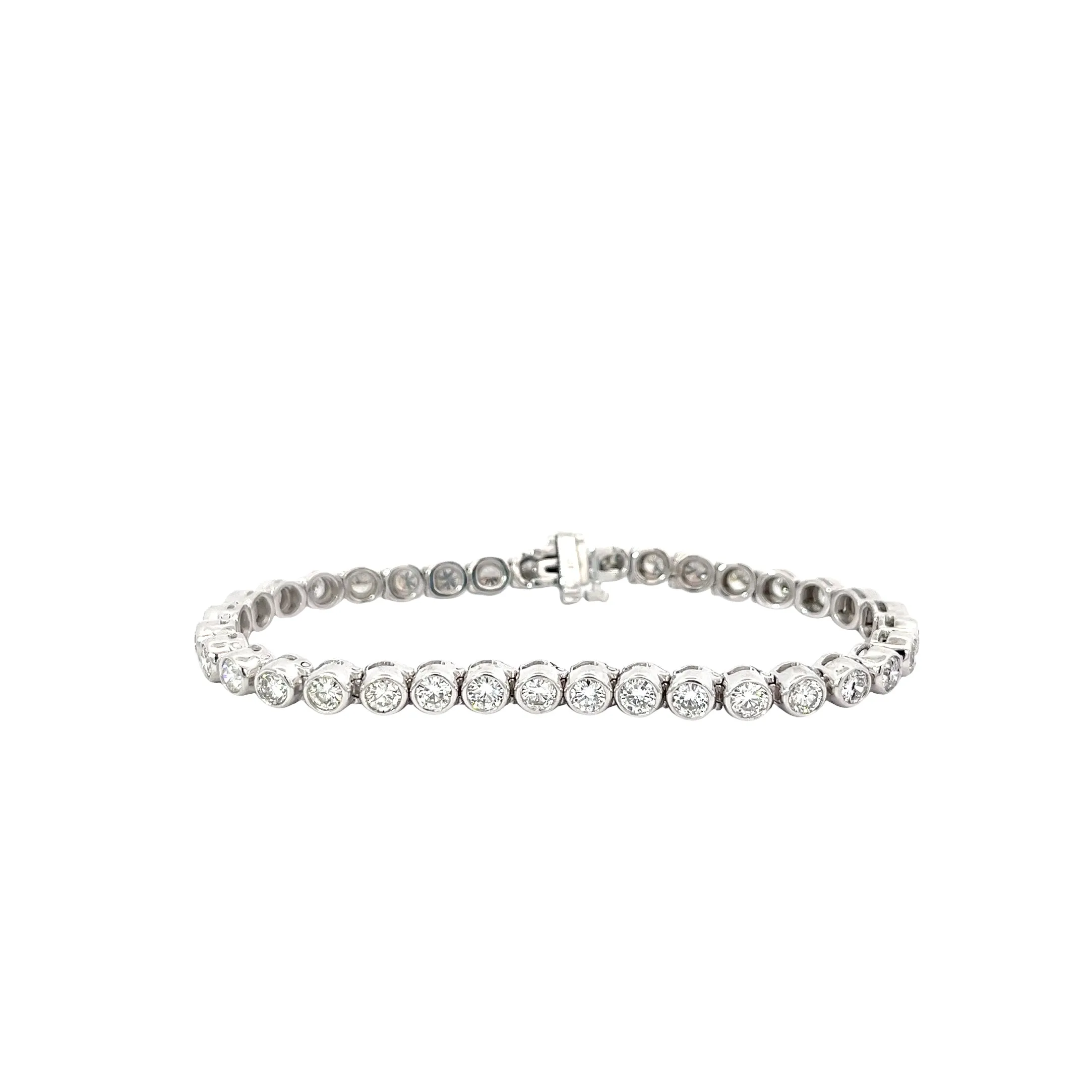 18K WHITE GOLD 7CT HVS2  36 ROUND DIAMOND BEZEL SETTING BRACELET