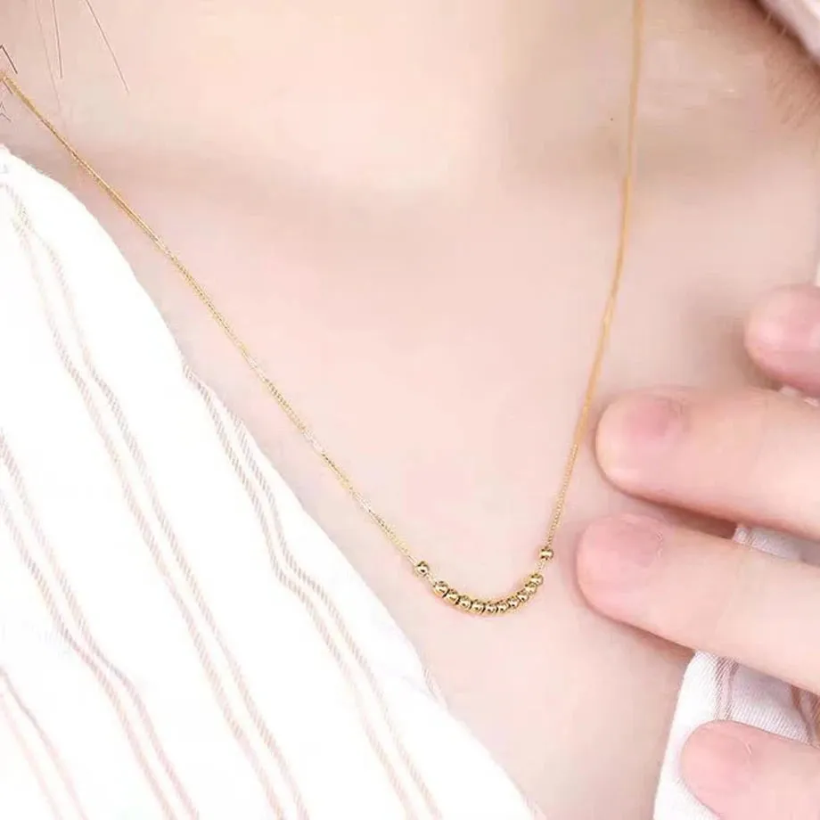 18k Yellow Gold Ball Pendant Necklace