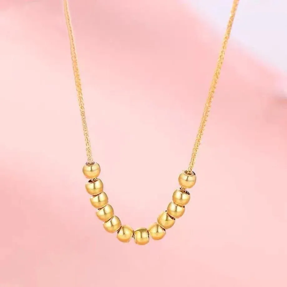 18k Yellow Gold Ball Pendant Necklace
