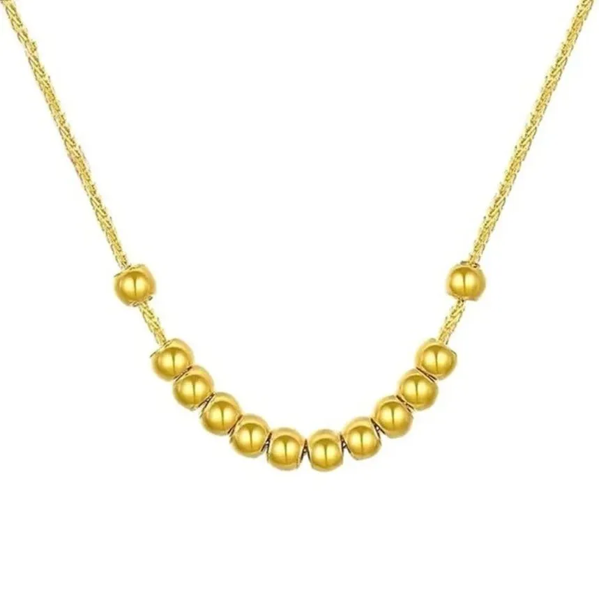 18k Yellow Gold Ball Pendant Necklace
