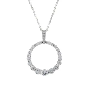 18KT White Gold Graduated Circle Diamond Pendant