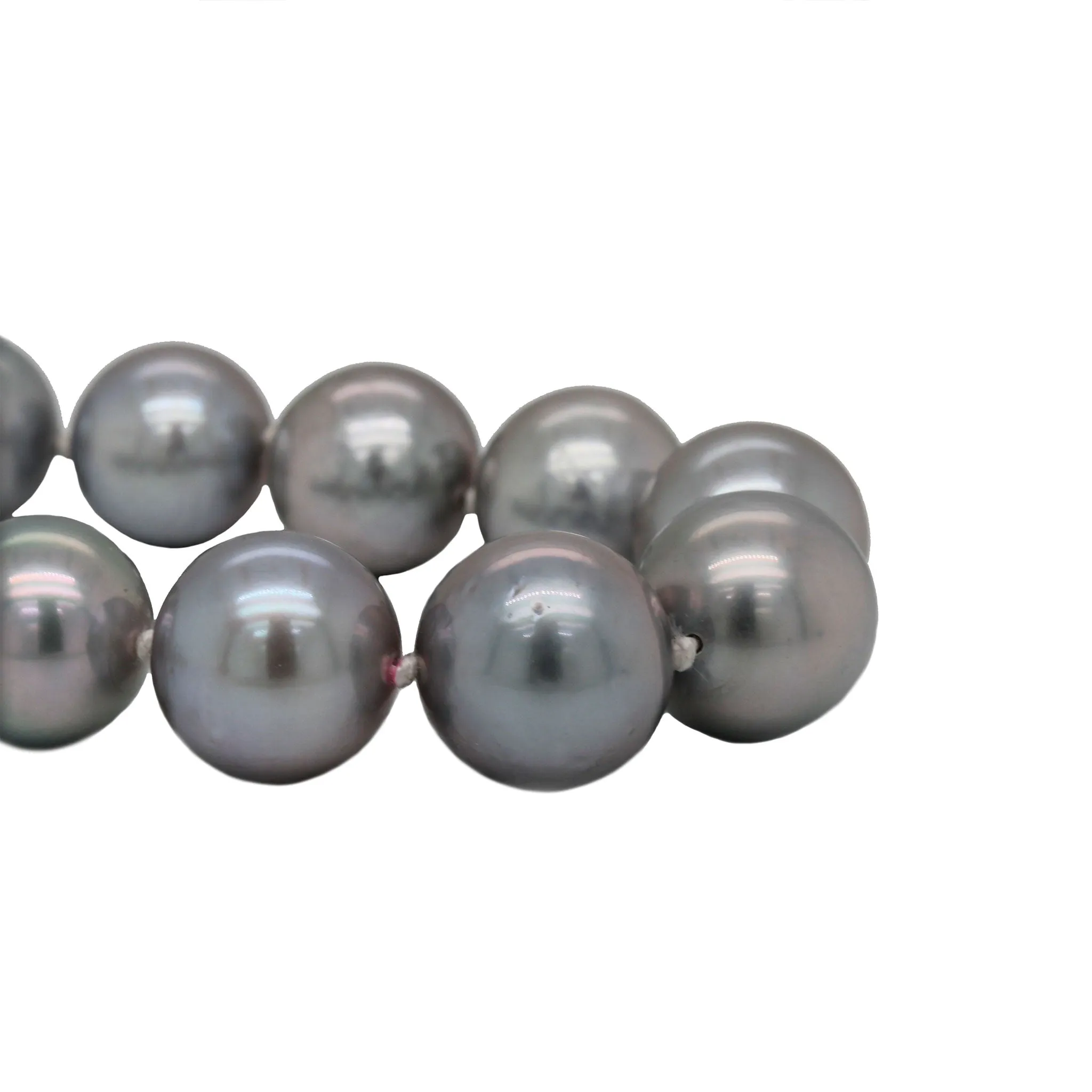 18" Natural Tahitian Pearl 14K Yellow Gold Clasp Necklace