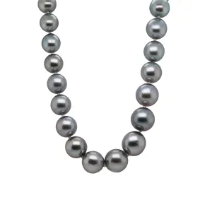 18" Natural Tahitian Pearl 14K Yellow Gold Clasp Necklace