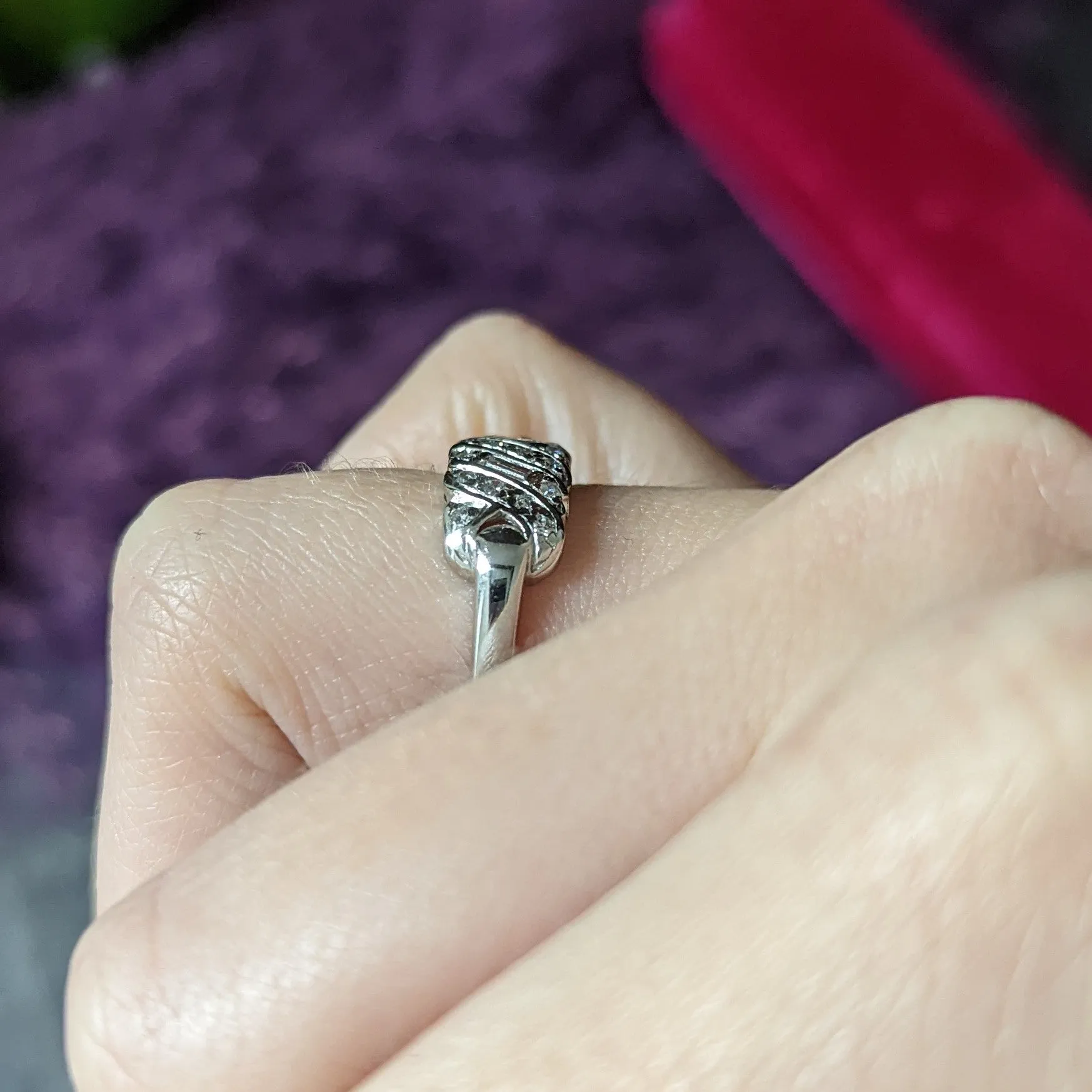 1930's Art Deco 0.50 CTW Diamond Platinum Vintage Woven Band Ring