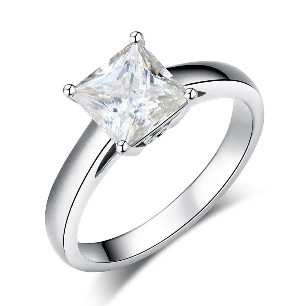 1ct Princess Cut Diamond 14K White Gold