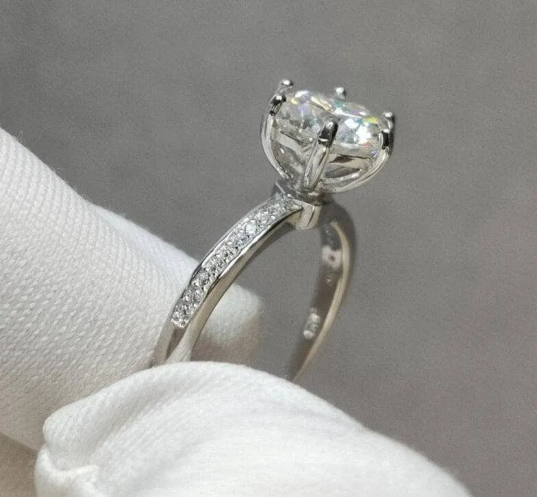 2 Carat Round Round Cut D Color Diamond Engagement Ring