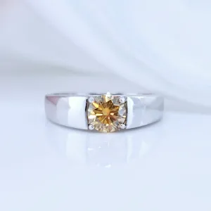 2 Carat Yellow Diamond Mens Diamond Ring