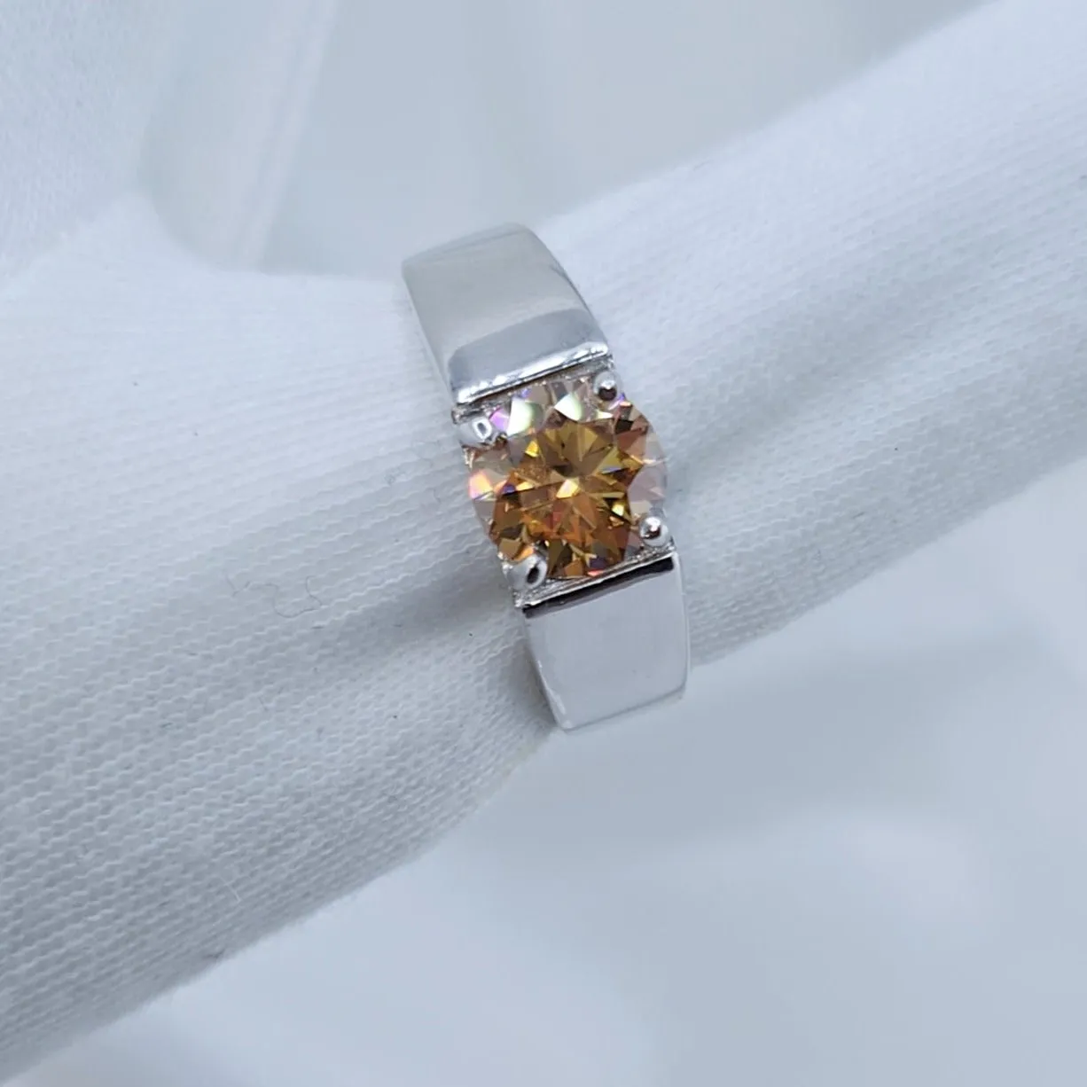 2 Carat Yellow Diamond Mens Diamond Ring