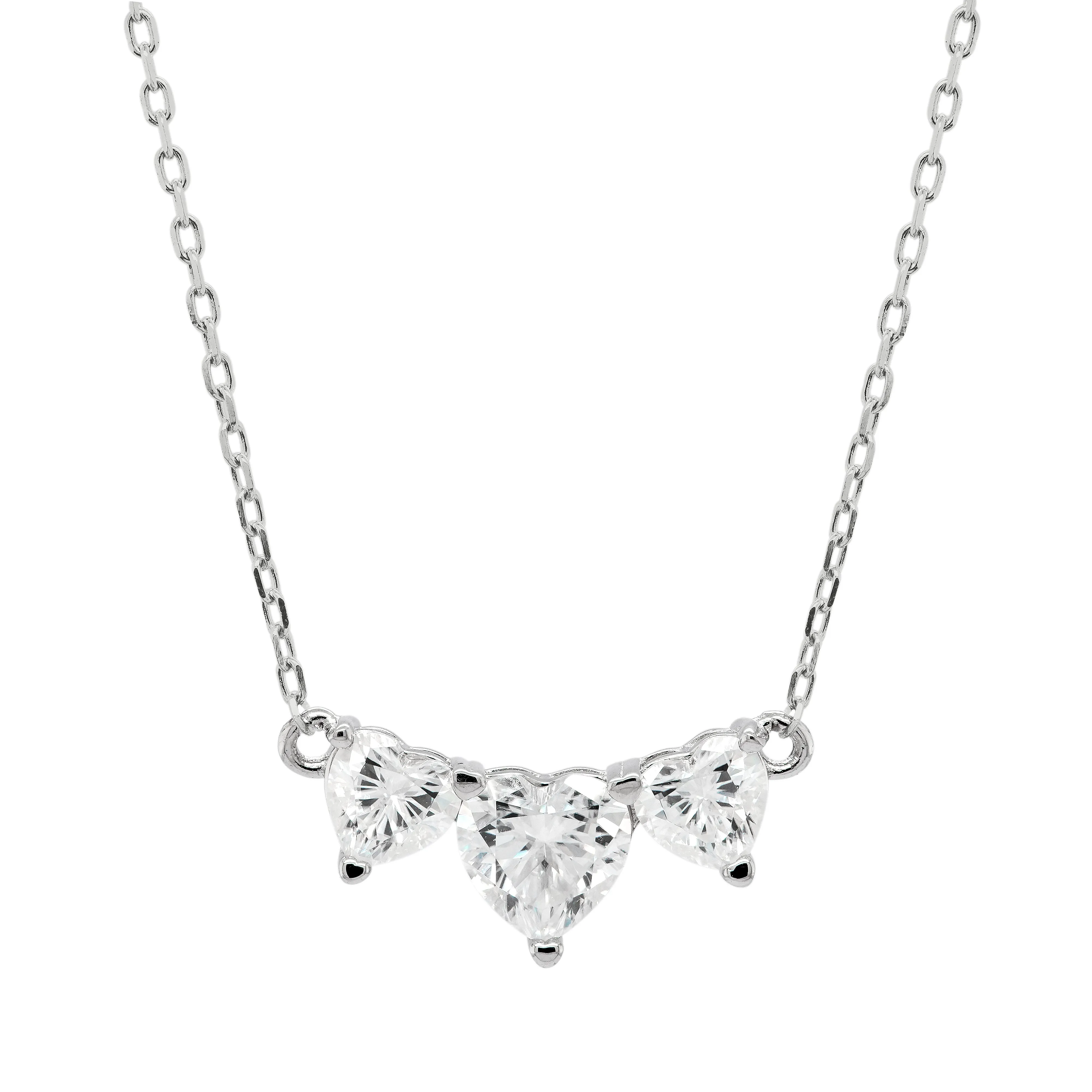 2.00 CTS DEW Moissanite Heart Shape Necklace