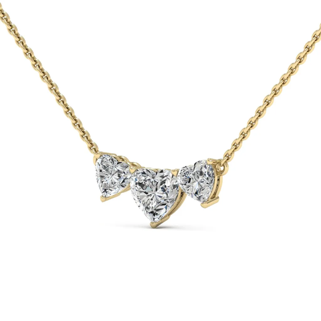 2.00 CTS DEW Moissanite Heart Shape Necklace