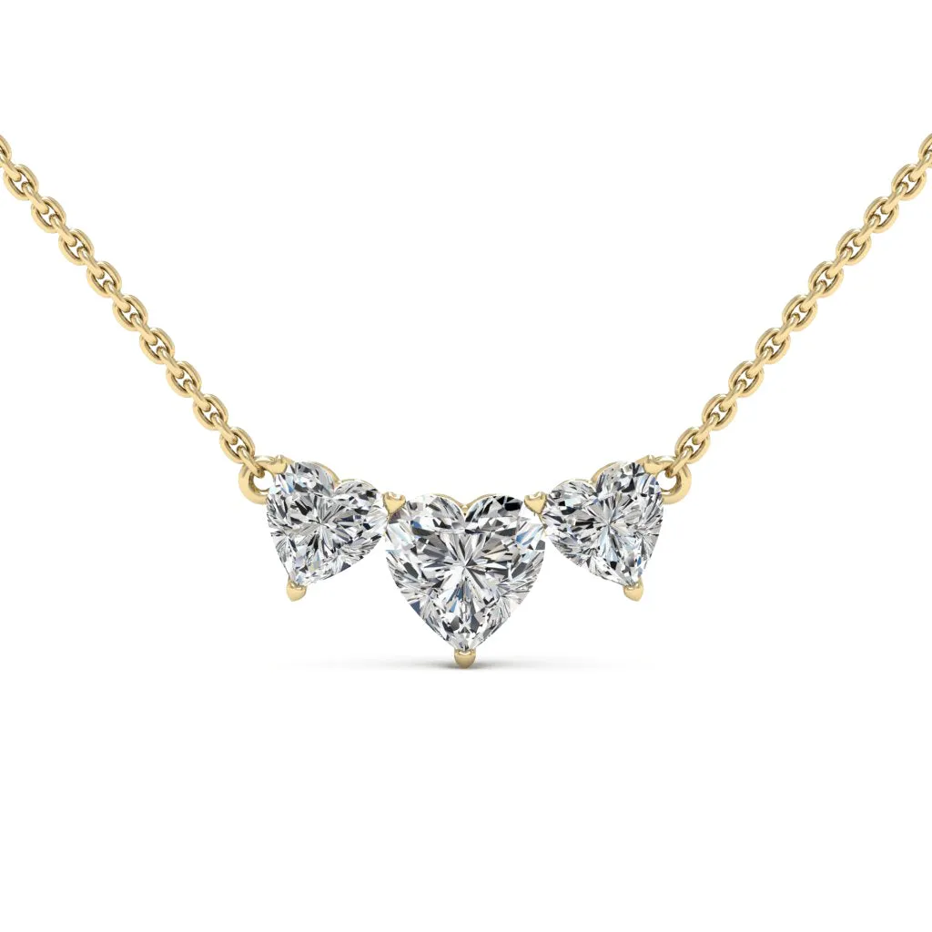 2.00 CTS DEW Moissanite Heart Shape Necklace