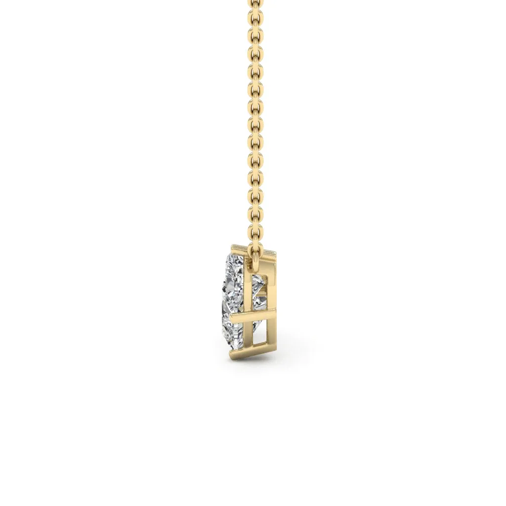 2.00 CTS DEW Moissanite Heart Shape Necklace