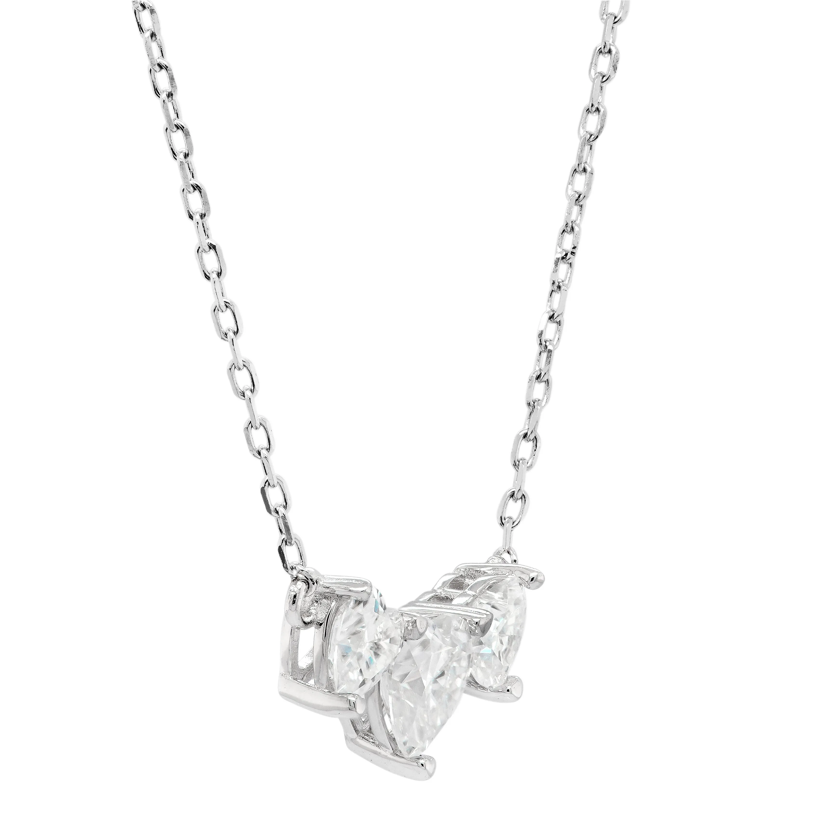 2.00 CTS DEW Moissanite Heart Shape Necklace