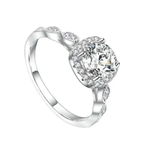 2.0ct Pave Diamond Vintage Engagement Ring