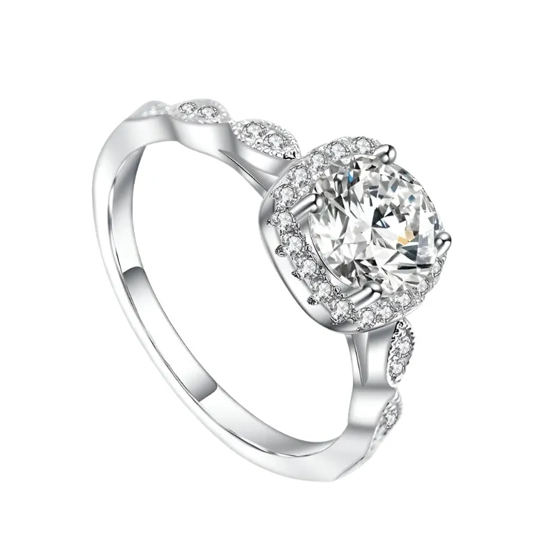 2.0ct Pave Diamond Vintage Engagement Ring