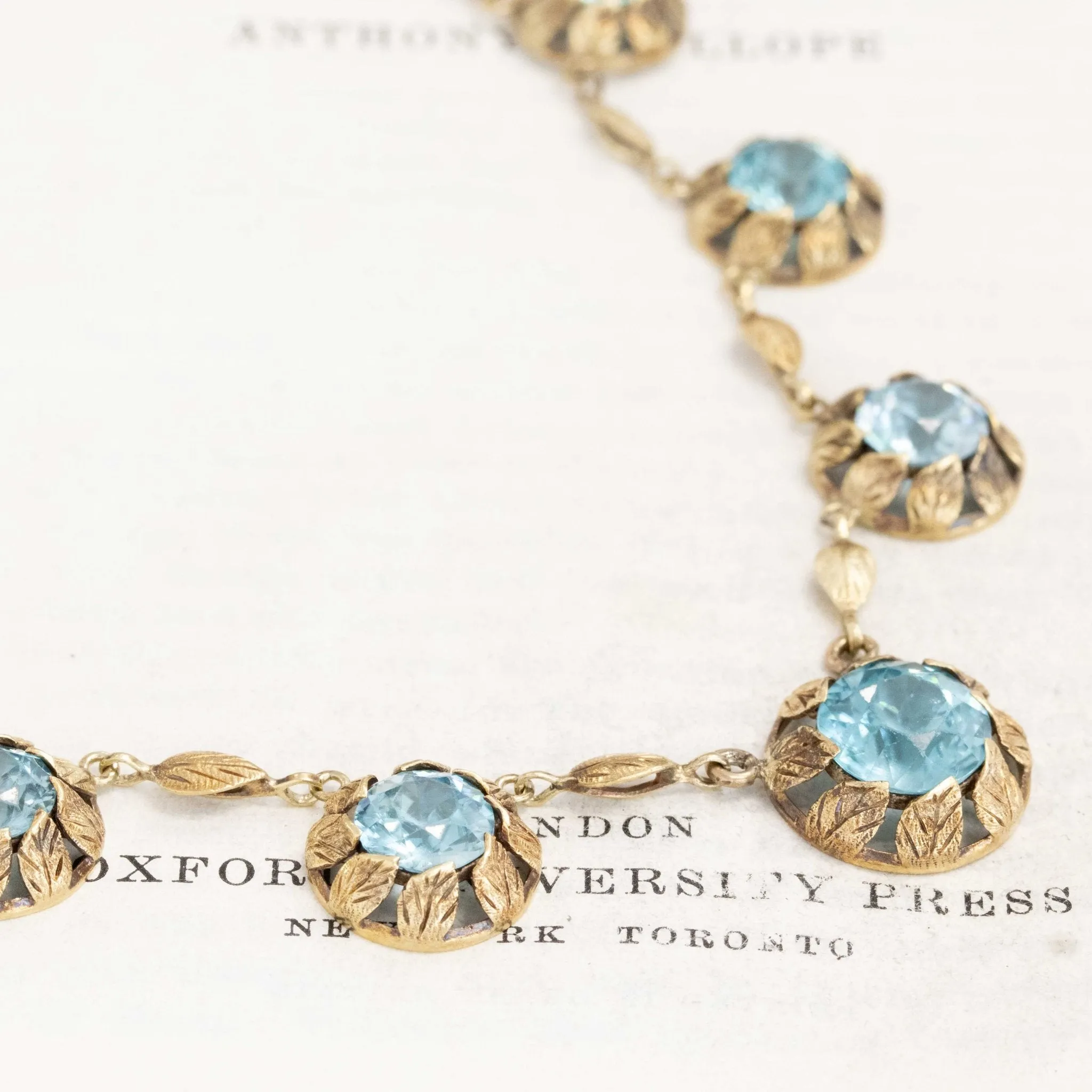 20ctw Antique Floral Motif Zircon Necklace