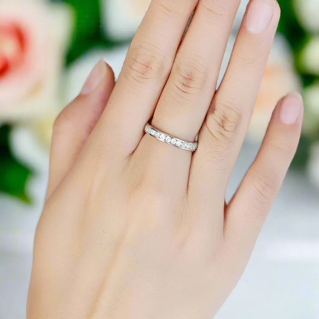 2.0mm Diamond Round Channel Eternity Ring
