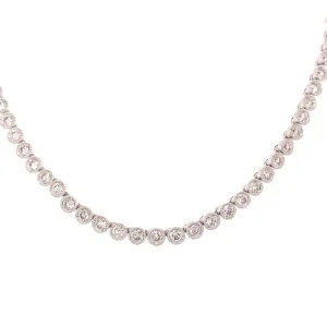 2.35ct t.w. Diamond Bezel Set Milgrain Detail Tennis Necklace