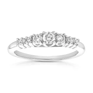 2/5 cttw Diamond Graduated Engagement Ring 14K White Gold