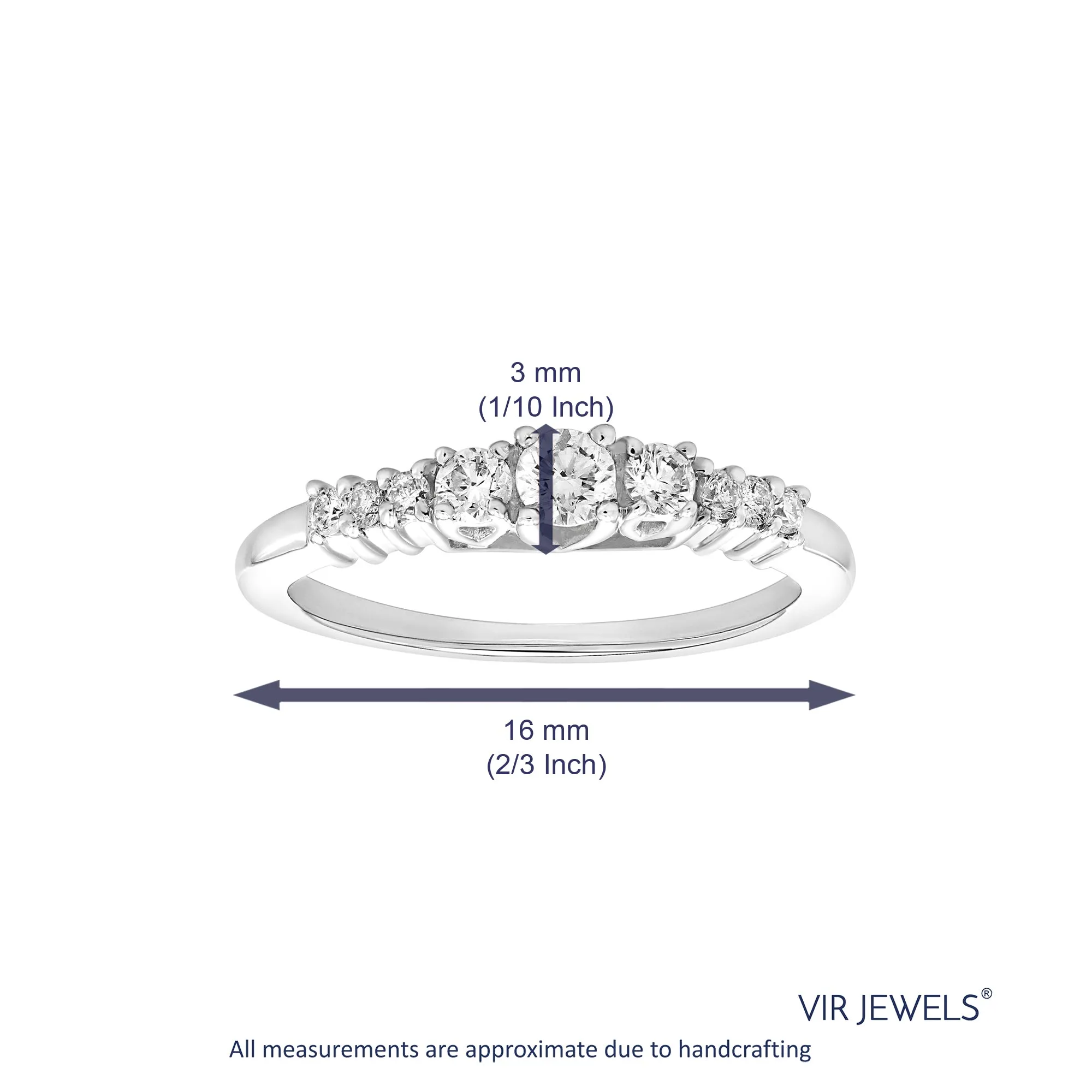 2/5 cttw Diamond Graduated Engagement Ring 14K White Gold