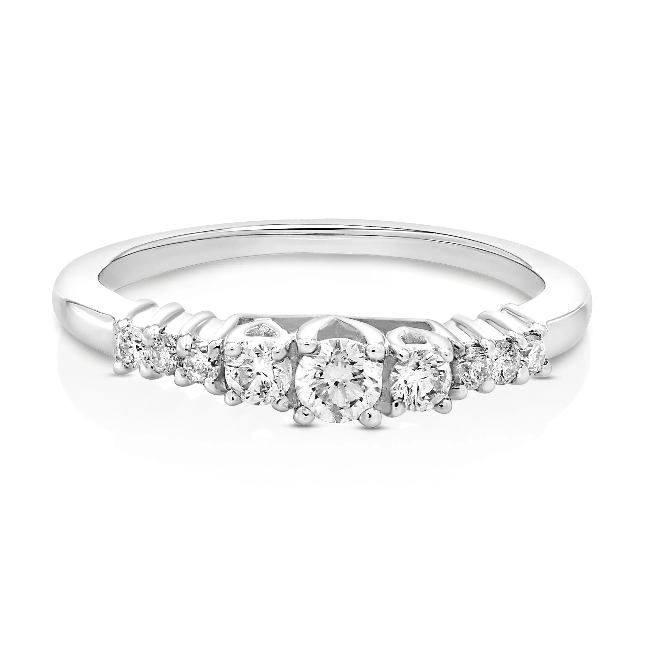 2/5 cttw Diamond Graduated Engagement Ring 14K White Gold