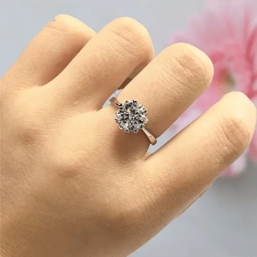 2ct Round Cut D Color Diamond Snowflake Engagement Ring