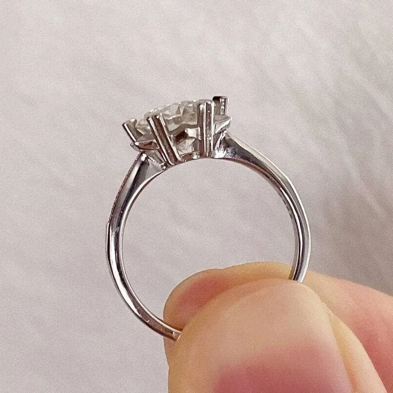 2ct Round Cut Diamond Flower Engagement Ring
