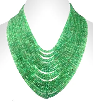 3 - 5 mm Rare 13 Strand Emerald Gemstone Beads Necklace For Gift,