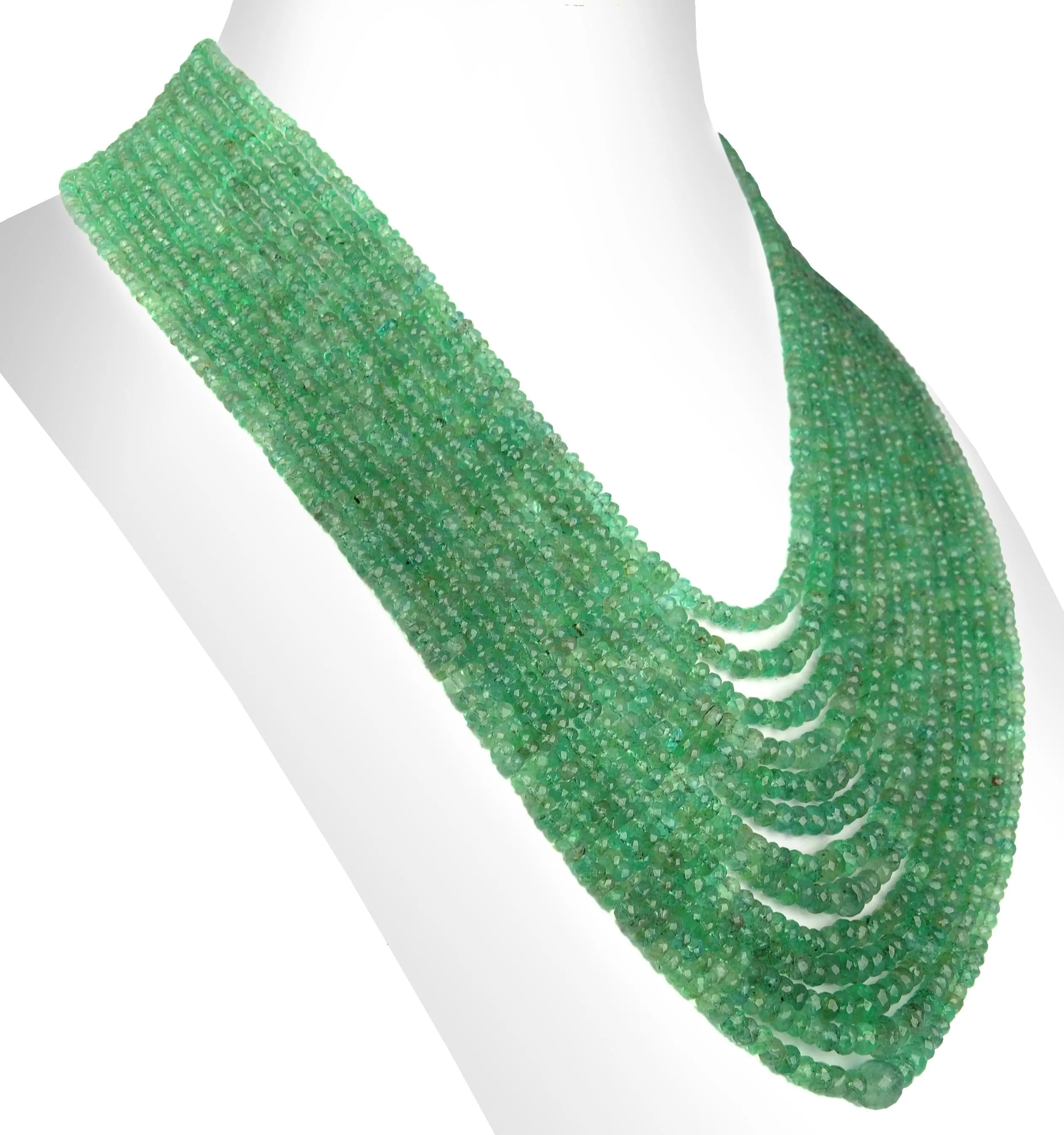 3 - 5 mm Rare 13 Strand Emerald Gemstone Beads Necklace For Gift,