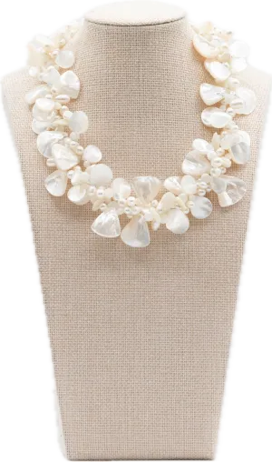 3 Strand Mother of Pearl and Pearl Necklace