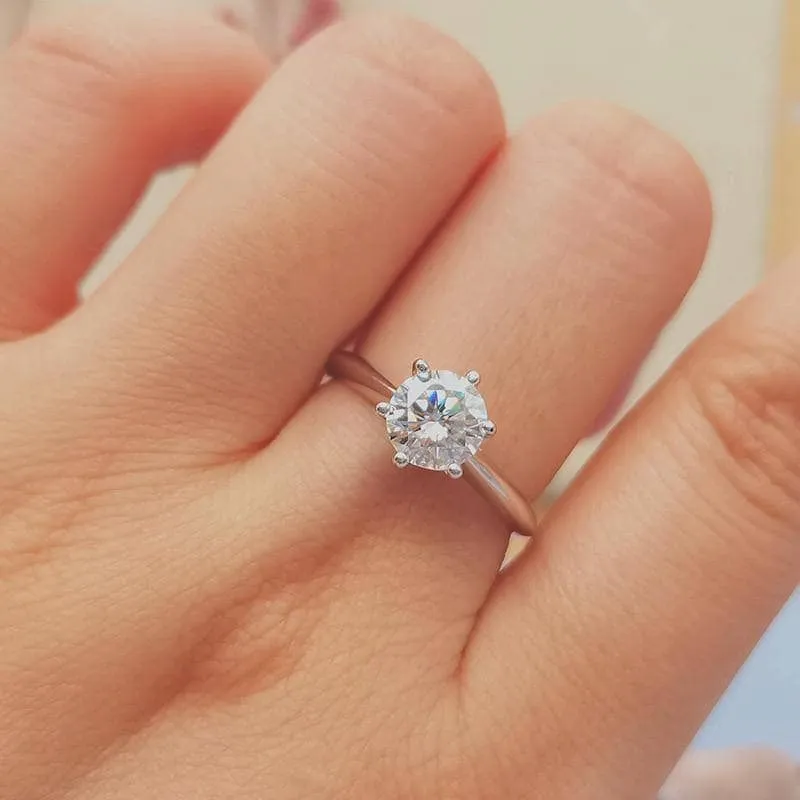 3.0ct Round Diamond Solitaire Engagement Ring