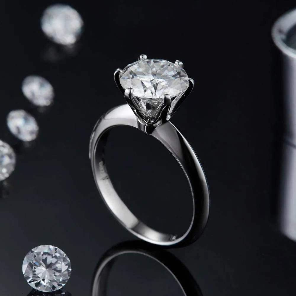 3.0ct Round Diamond Solitaire Engagement Ring