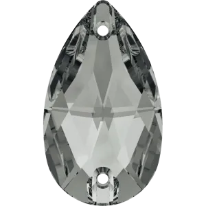 3230 Swarovski Drop Sew-On Stones, Crystal Silver Night Unfoiled (001 SINI)