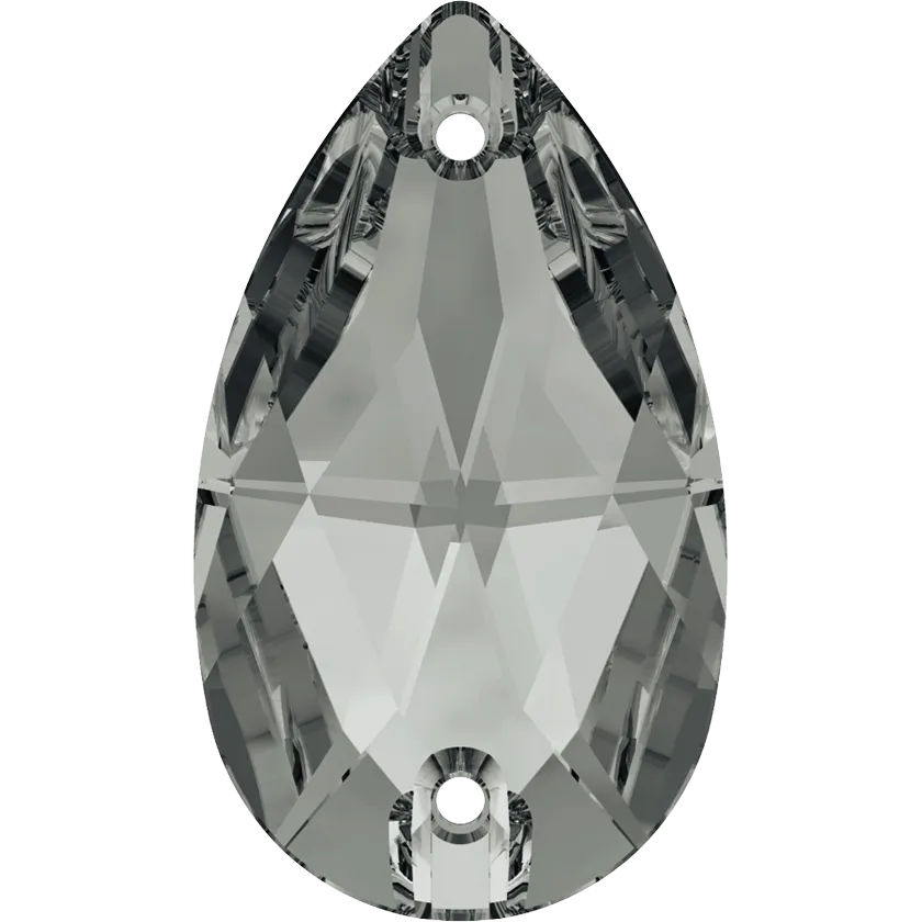 3230 Swarovski Drop Sew-On Stones, Crystal Silver Night Unfoiled (001 SINI)