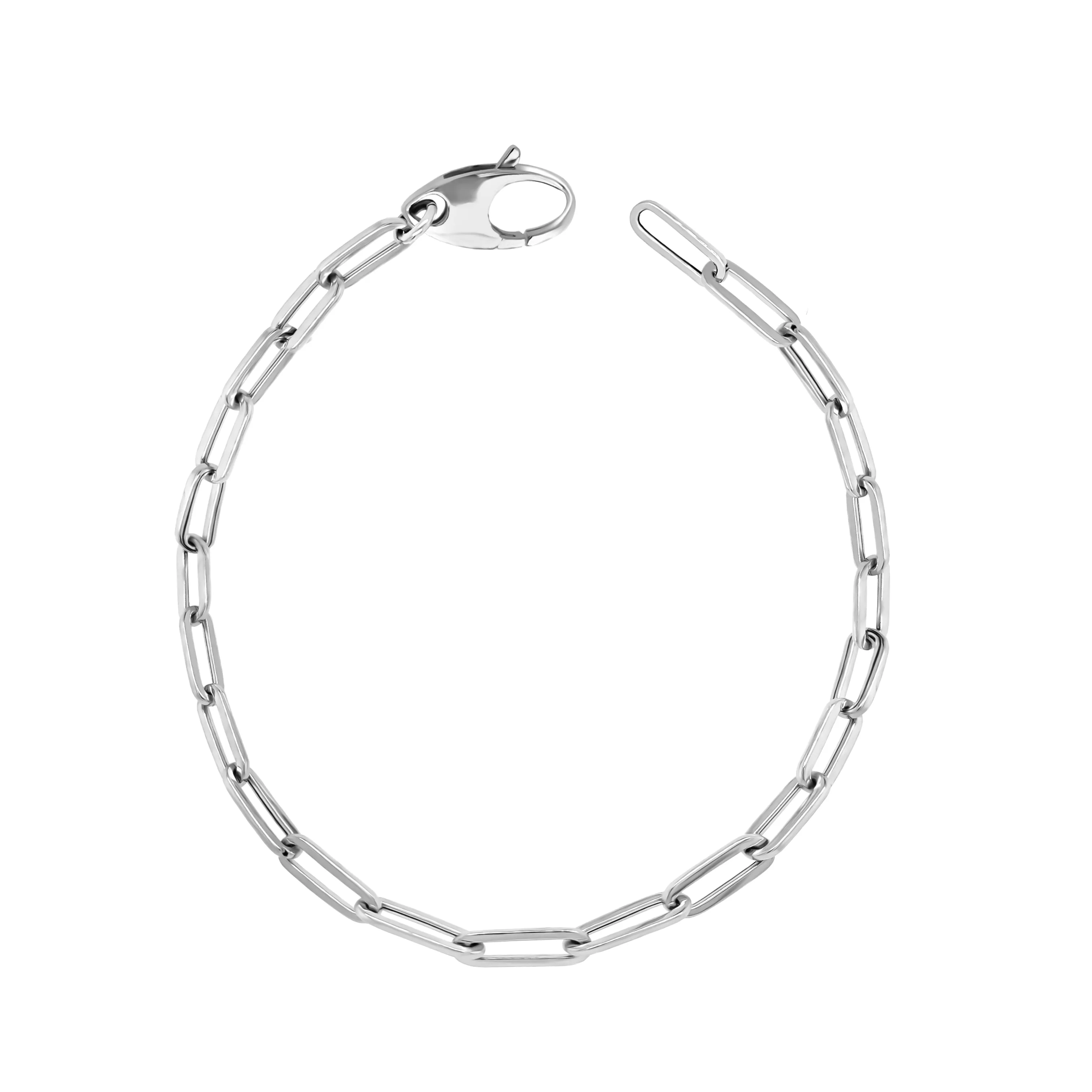 3.6MM Link Paperclip Link Chain Bracelet, 7.5" in 14K Gold