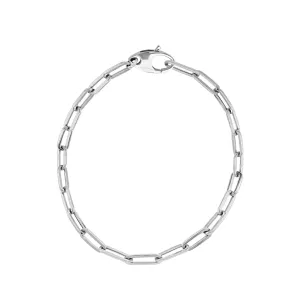 3.6MM Link Paperclip Link Chain Bracelet, 7.5" in 14K Gold