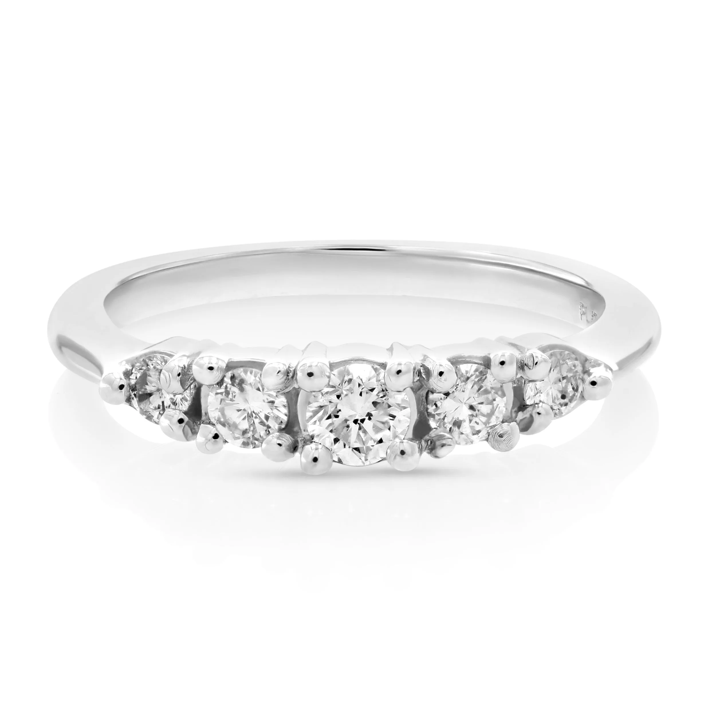 3/8 cttw Diamond Five Stone Engagement Ring in Platinum