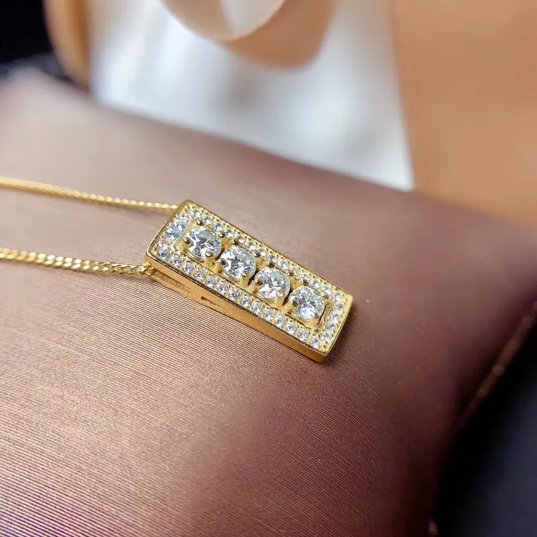 3mm Round Cut Diamond Necklace