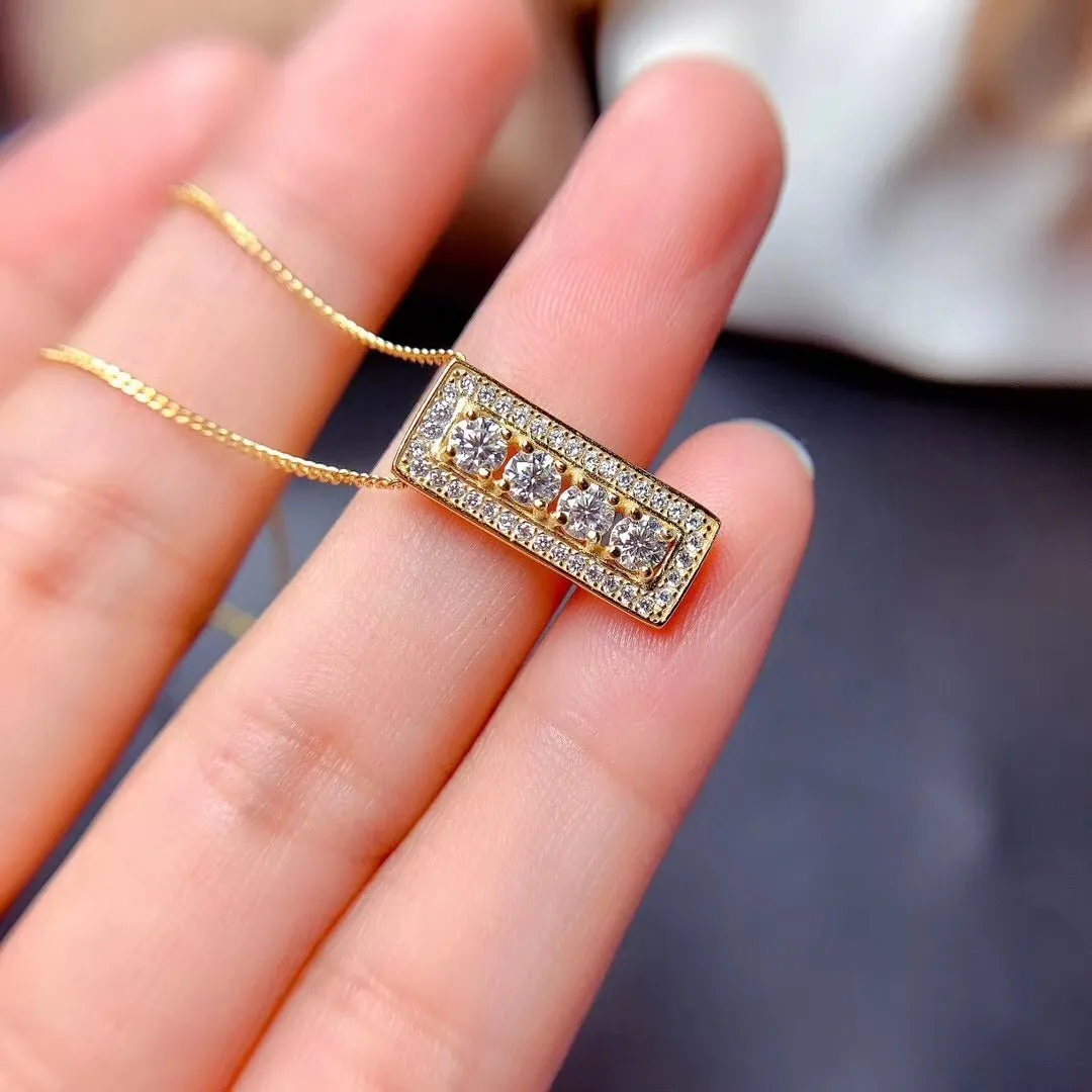 3mm Round Cut Diamond Necklace
