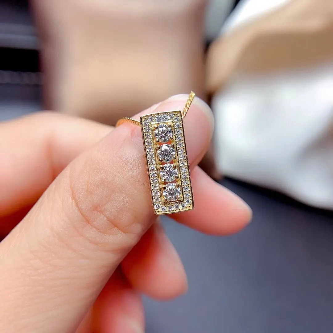 3mm Round Cut Diamond Necklace
