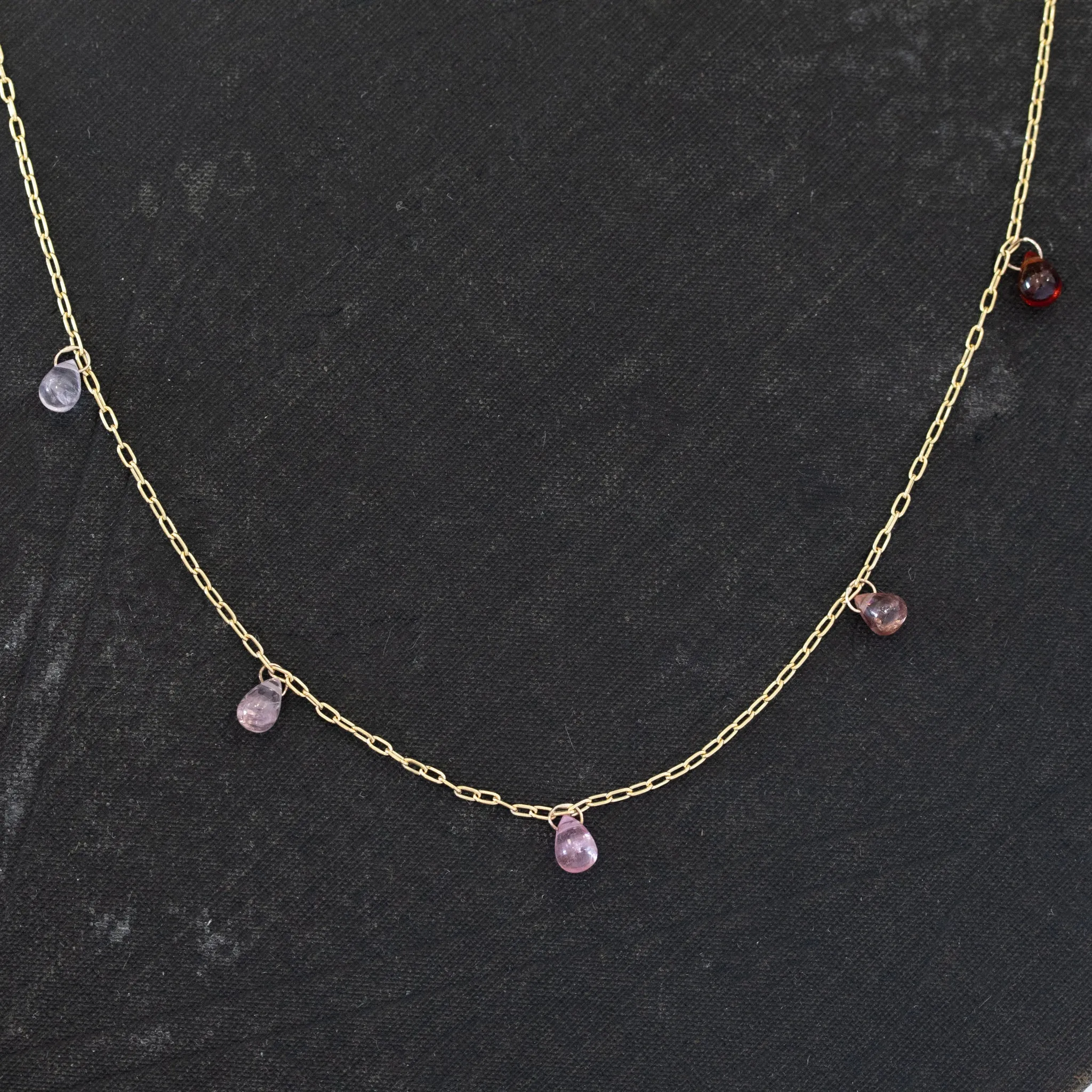 4.01ctw Pink Spinel Ombre Station Necklace