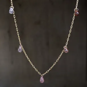 4.01ctw Pink Spinel Ombre Station Necklace