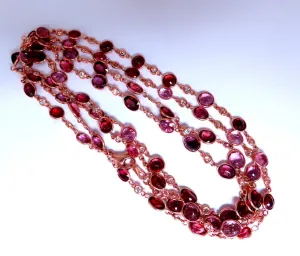 43ct Natural Spinel Yard Diamond Necklace 14kt Gold